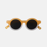 Paire de lunettes de soleil bébé catégorie 4, bicolore moutarde et blanc avec monture en TPEE effet transparent