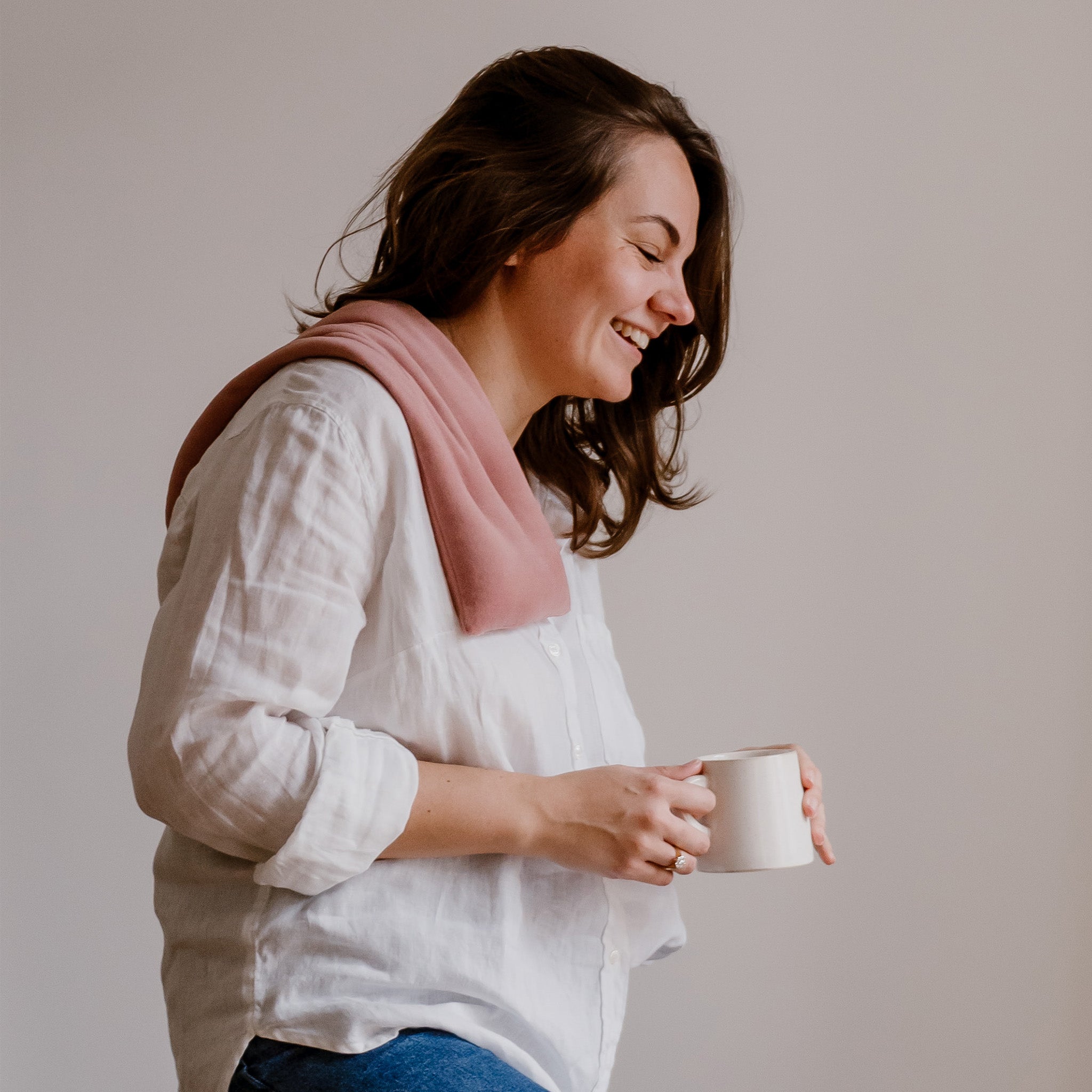 Bandeau bouillotte en velours rose 