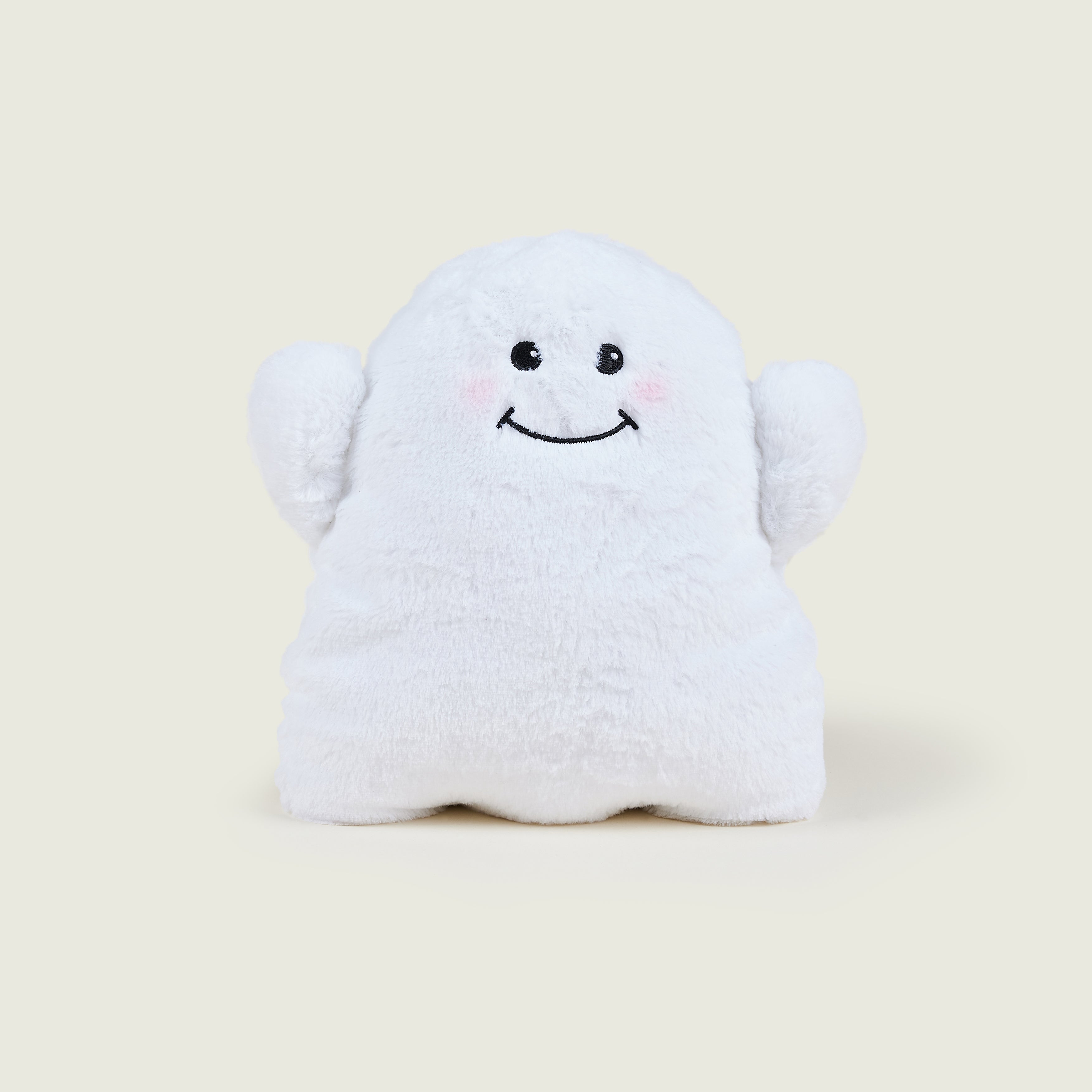 Bouillotte peluche en forme de fantôme de couleur blanche de face