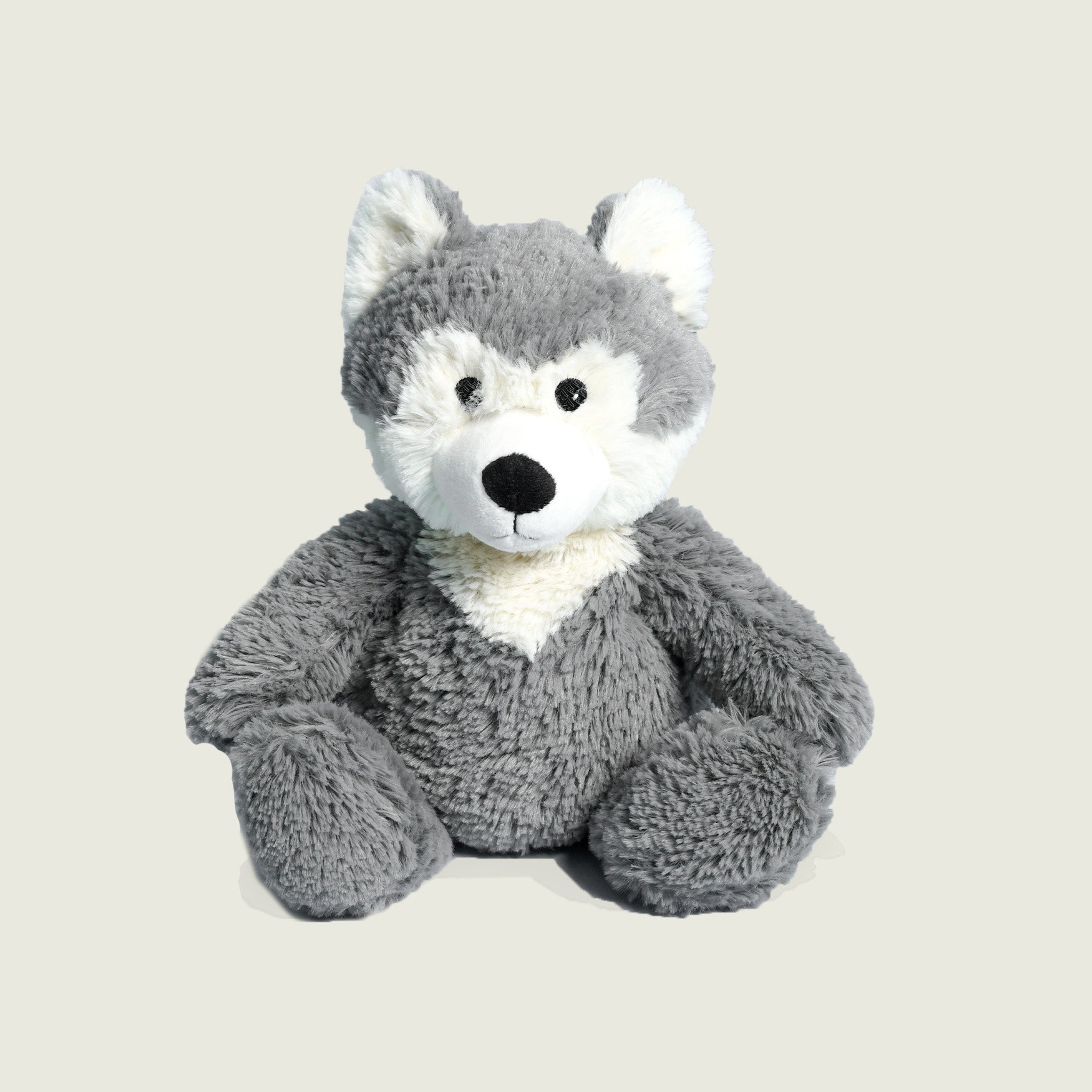 Bouillotte peluche Loup gris et blanc 