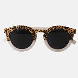 Paire de lunettes de soleil pour enfants catégorie 3, avec monture en TPEE beige avec motif léopard sur le haut