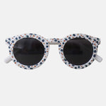 Paire de lunettes de soleil pour enfants catégorie 3, avec monture en TPEE blanc avec motif fleuri liberty