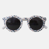 Paire de lunettes de soleil pour enfants catégorie 3, avec monture en TPEE blanc avec motif fleuri liberty