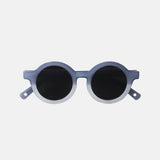 Paire de lunettes pour bébé catégorie 4, bicolore bleu foncé et blanc, monture en TPEE effet transparent 