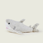 Requin bouillotte gris et blanc de profils 
