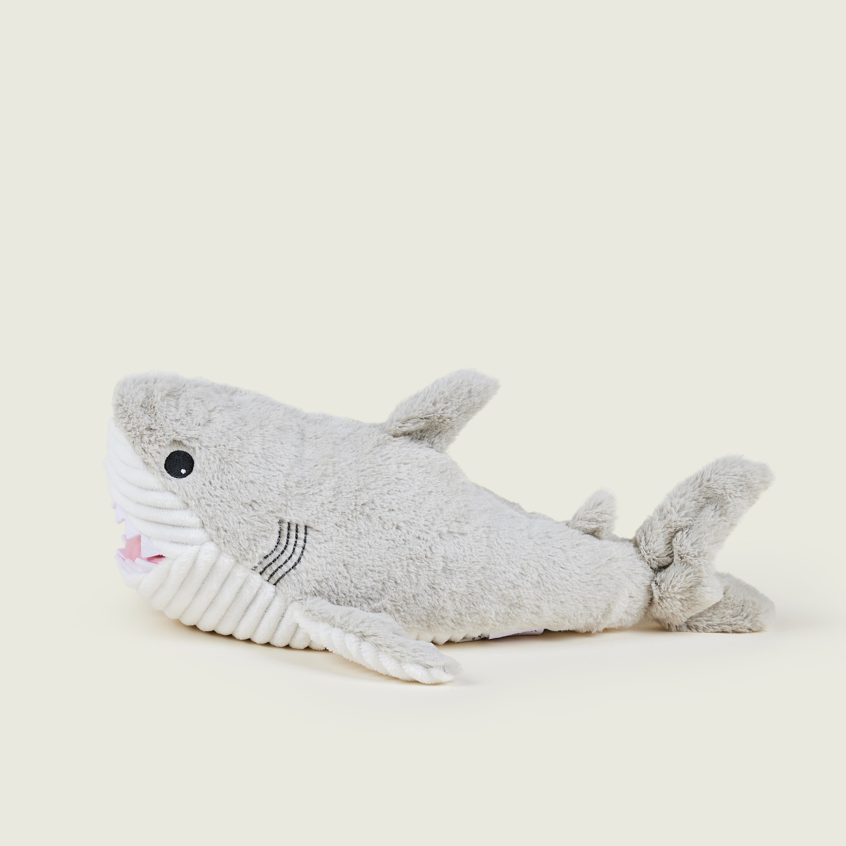 Requin bouillotte gris et blanc de profils 