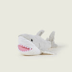 Requin bouillotte gris et blanc bouche ouverte rose 