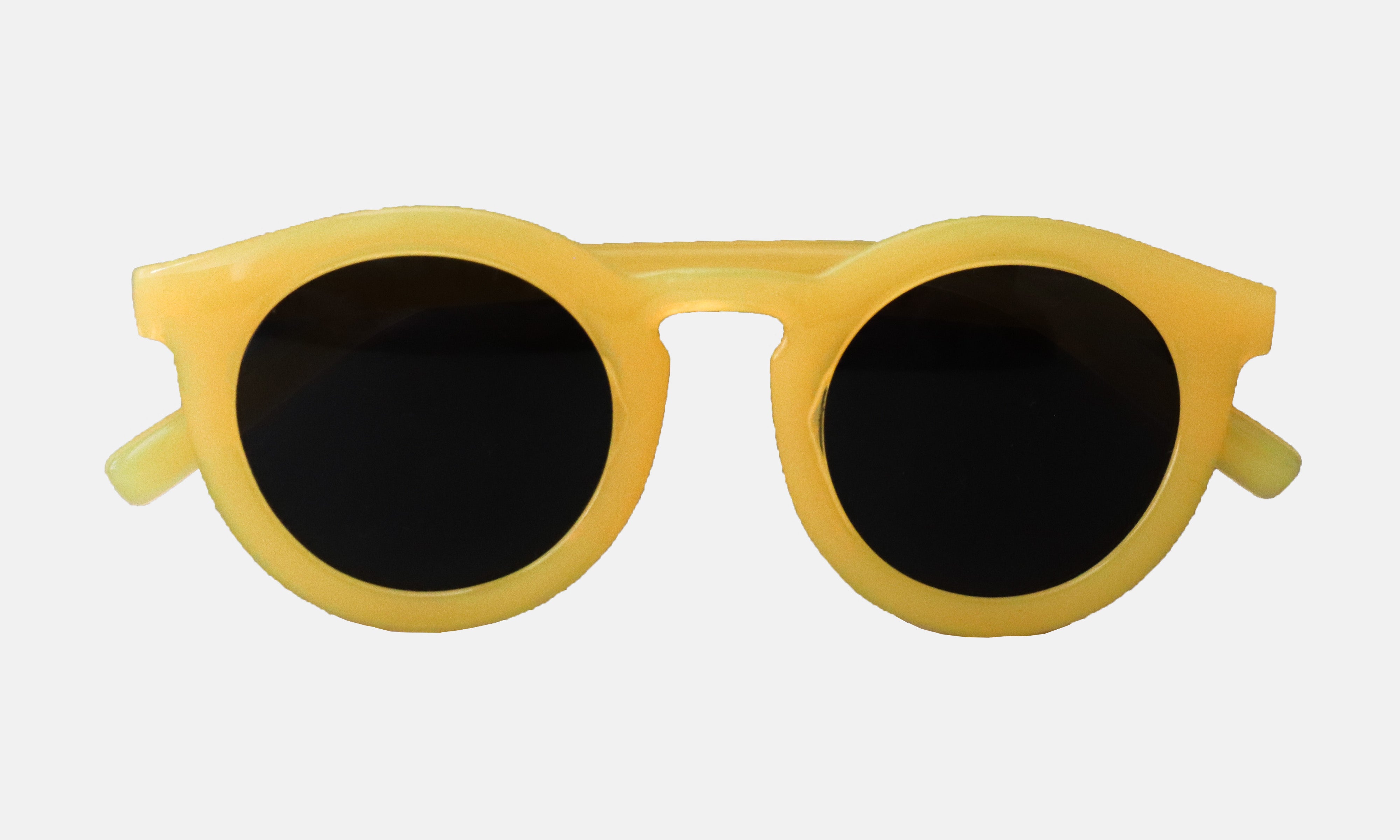 Paire de lunettes de soleil pour enfants catégorie 3, avec monture en TPEE uni jaune électrique