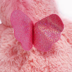 bouillotte peluche licorne rose avec ailles à paillettes