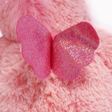 bouillotte peluche licorne rose avec ailles à paillettes