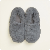 chaussons bouillottes gris tout doux avec anti-dérapant 